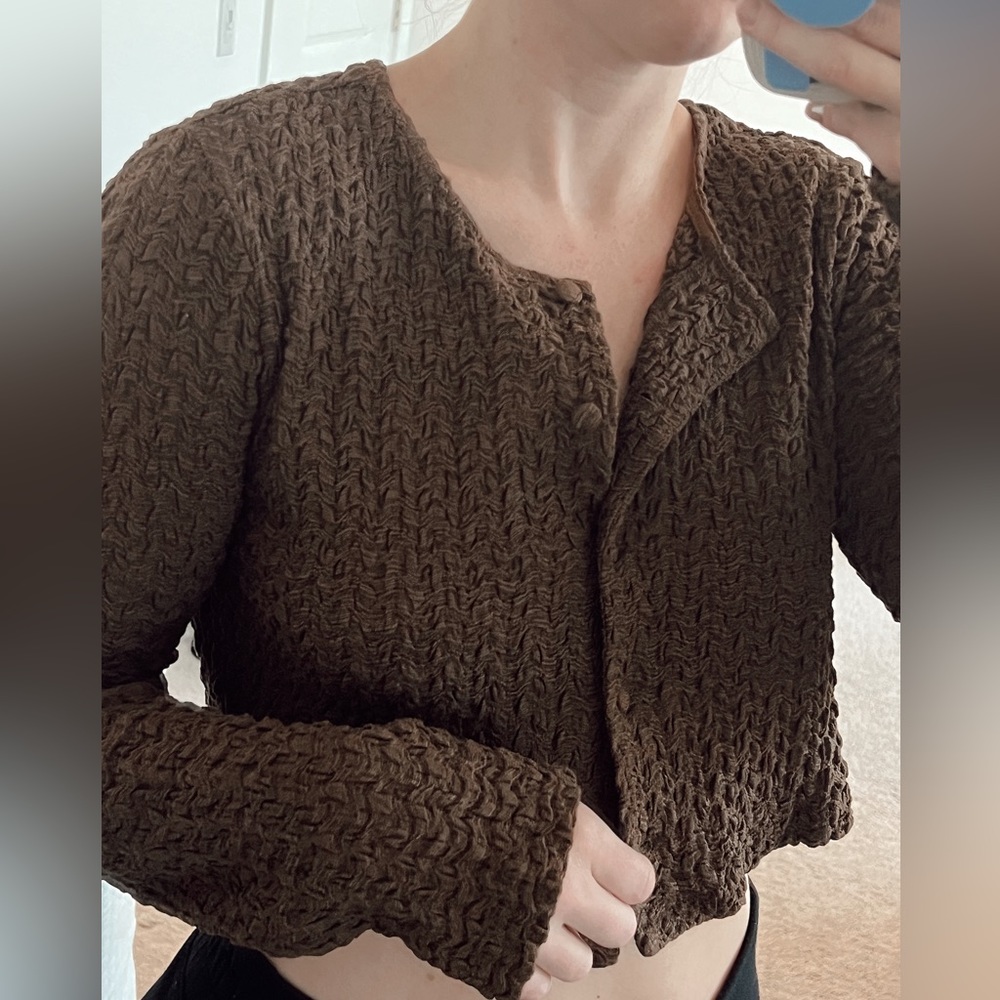 Le Lis Textured cropped cardigan NWT